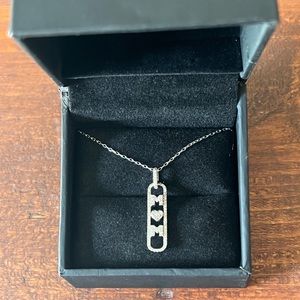 10k white gold diamond “Mom” necklace